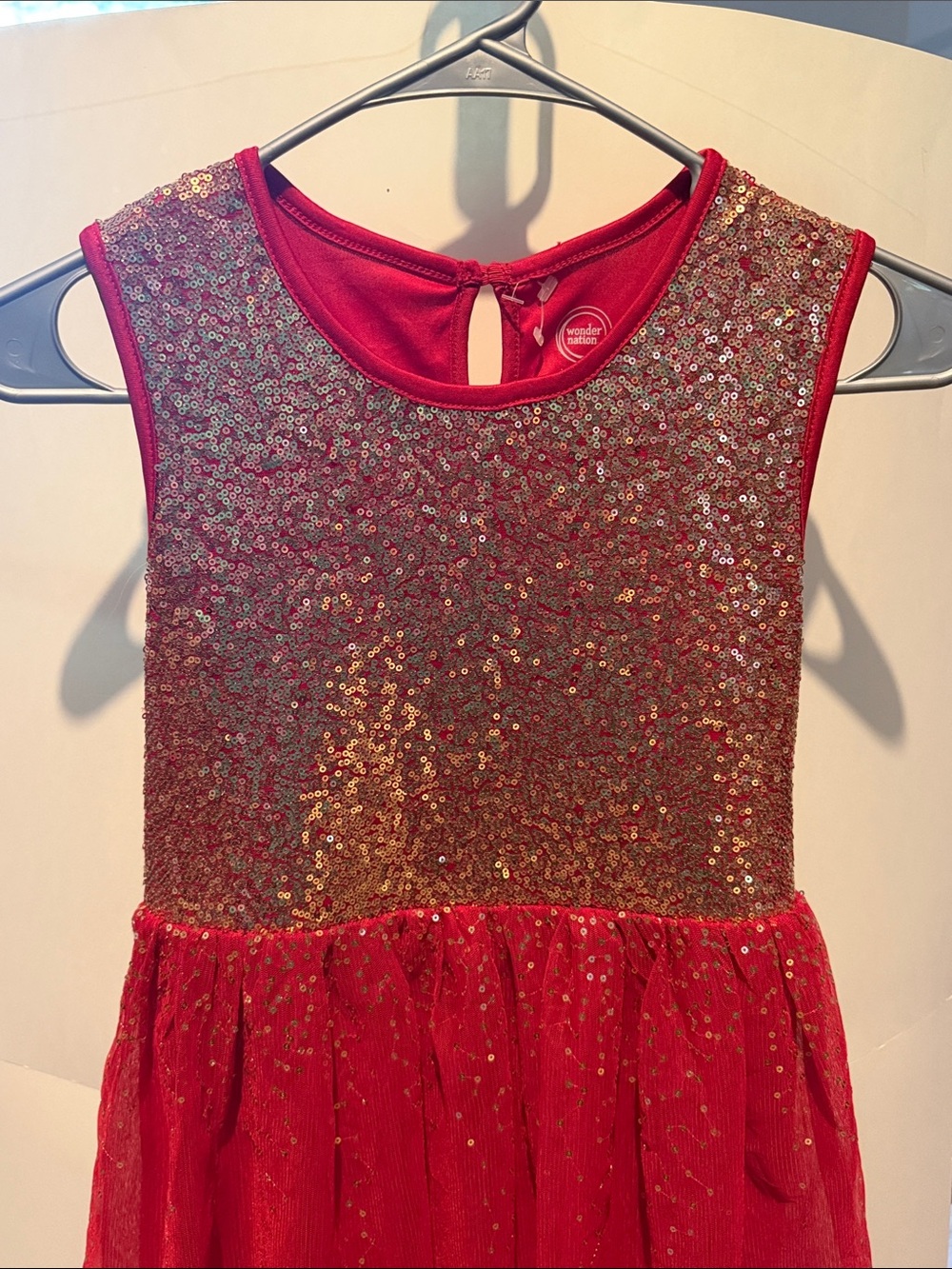 wonder nation Red Sequin Tulle Party Dress